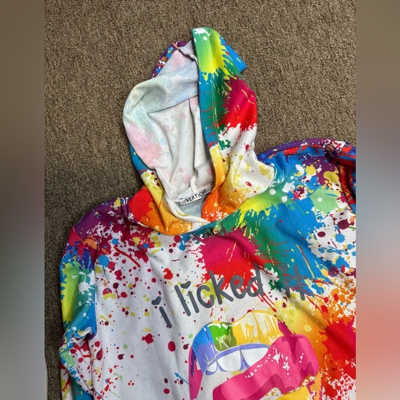 VERTICHE Colorful Graphic Hoodie WHITE COLOR size M - Picture 4 of 9